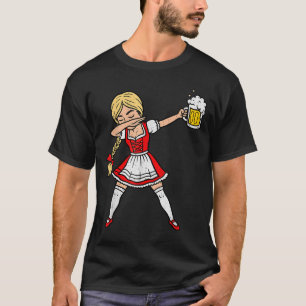 Dabbing German Women Lederhosen Drinking Beer T-Shirt