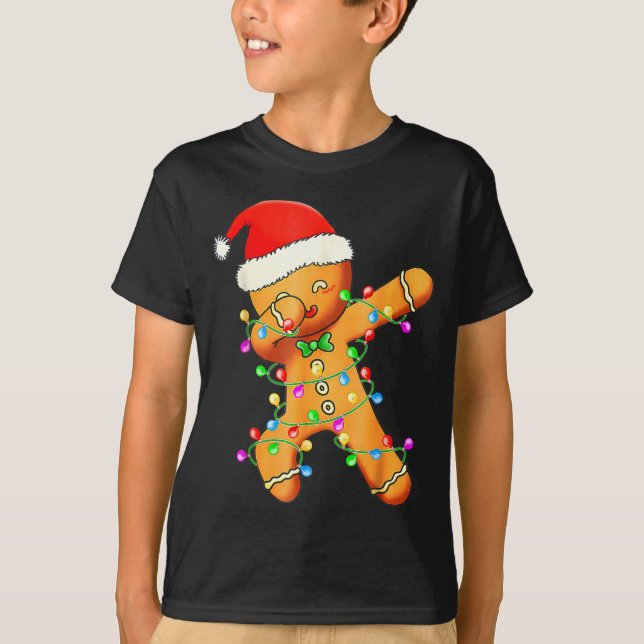Dabbing Gingerbread Christmas  T-Shirt (Front)