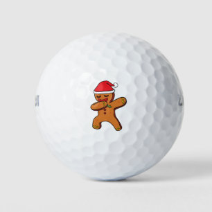 Dabbing gingerbread man baking christmas santa cla golf balls