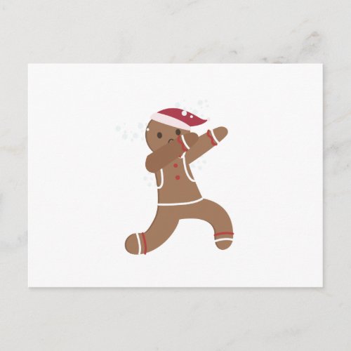 Dabbing Gingerbread Man christmas funny Holiday Postcard