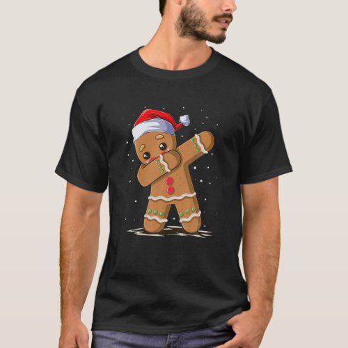Dabbing Gingerbread Man Christmas Kids Boys Men Xm T_Shirt