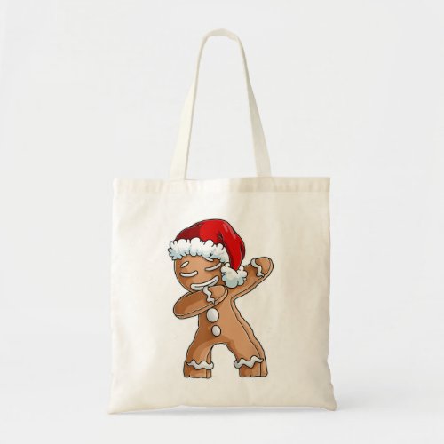 Dabbing Gingerbread Man Christmas Kids Funny Xmas Tote Bag