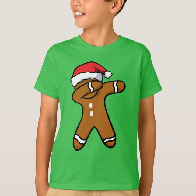 Dabbing Gingerbread Man Cookie Christmas Dab Dance T-Shirt (Front)