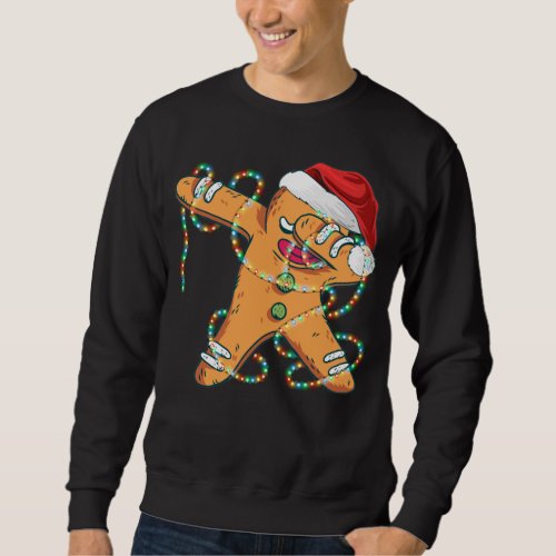Dabbing Gingerbread man Funny Christmas Sweatshirt