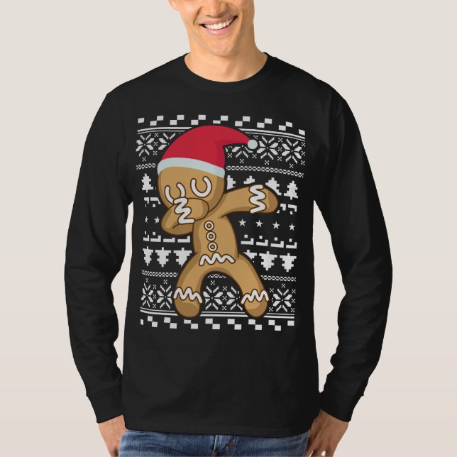 Dabbing Gingerbread Man Ugly Christmas Sweater (Front)