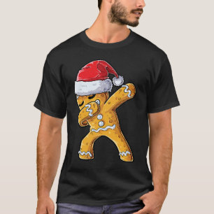 Dabbing Gingerbread Santa Christmas Kids Boys Xmas T-Shirt