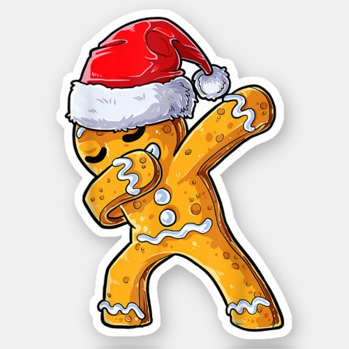 Dabbing Gingerbread Santa Christmas Xmas Cookie Sticker