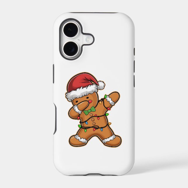 Dabbing Gingerbread Tree Light Christmas Iphone Case (Back)