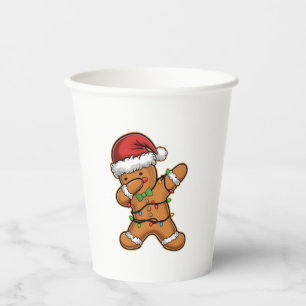 Dabbing Gingerbread Tree Light Christmas Paper Cups