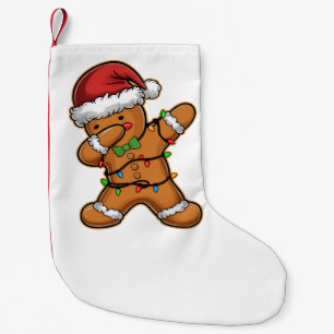 Dabbing Gingerbread Tree Light Christmas Small Christmas Stocking