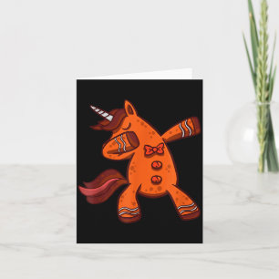 Dabbing Gingerbread Unicorn Cookie Christmas Card