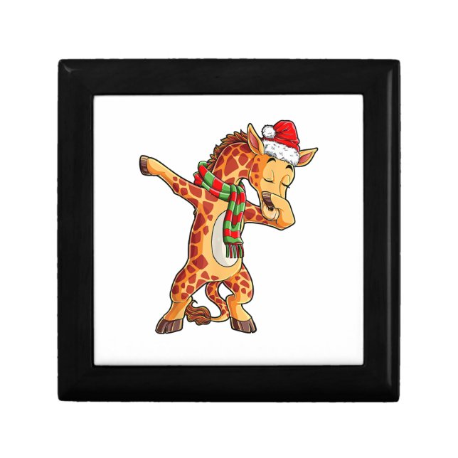 Dabbing Giraffe Santa T Shirt Christmas Kids Boys  Gift Box (Front)