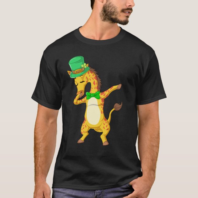 dabbing giraffe st patricks day T-Shirt (Front)