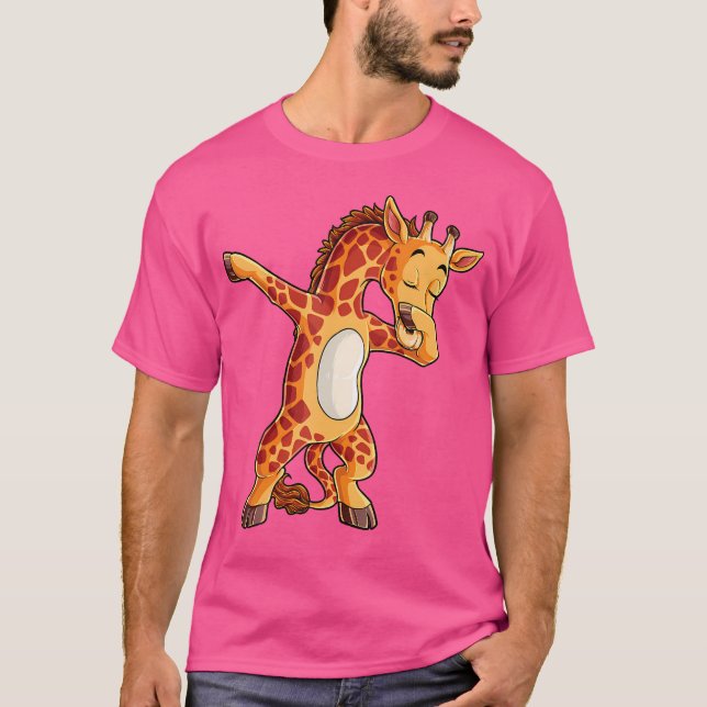 Dabbing Giraffe T Shirt Giraffes Funny Dab Dance T (Front)