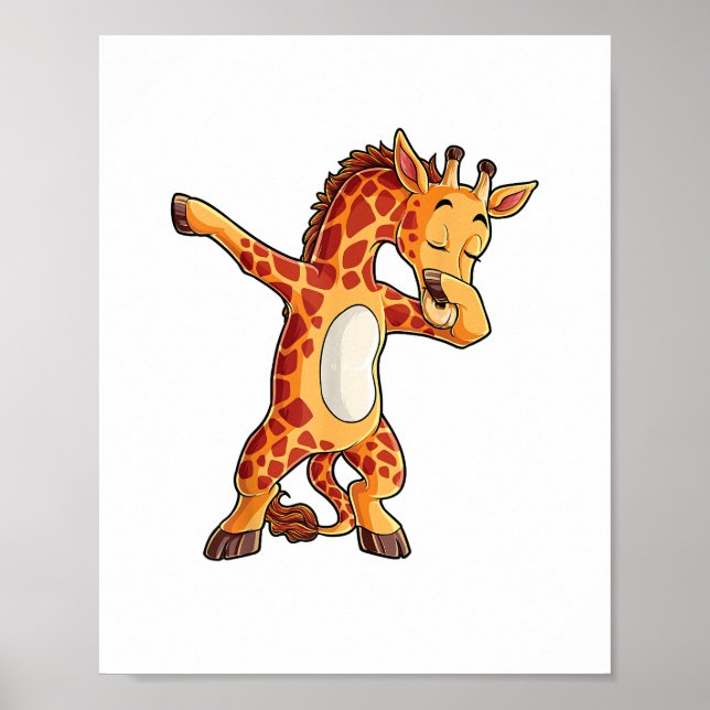 Dabbing Giraffe T shirt Giraffes Funny Dab Dance T Poster (Front)