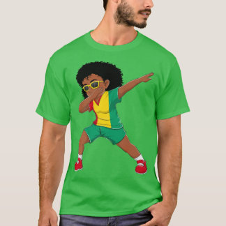 Dabbing Girl Guineans Guinea Flag Kids Dab Dance  T-Shirt