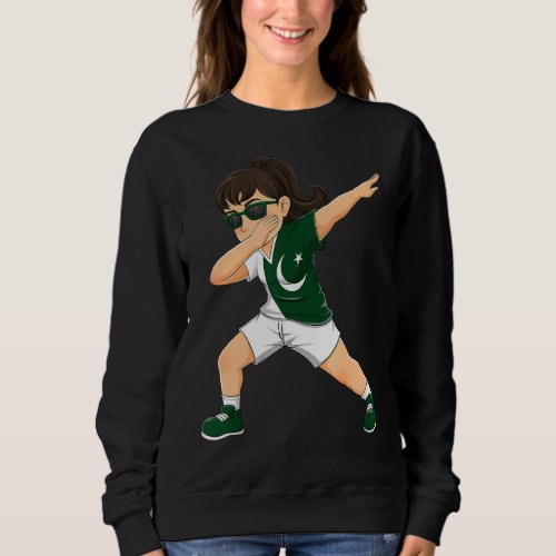 Dabbing Girl Pakistani Pakistan Flag Kids Dab Danc Sweatshirt