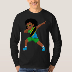 Dabbing Girl Tanzanian Tanzania Flag Kids Dab Danc T-Shirt