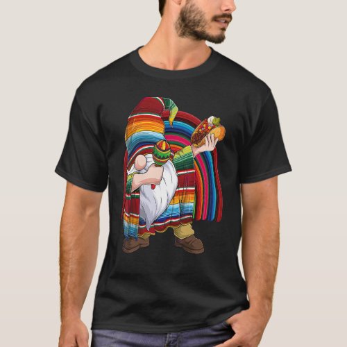 Dabbing Gnome Cinco De Mayo Fiesta Rainbow Taco Ki T_Shirt
