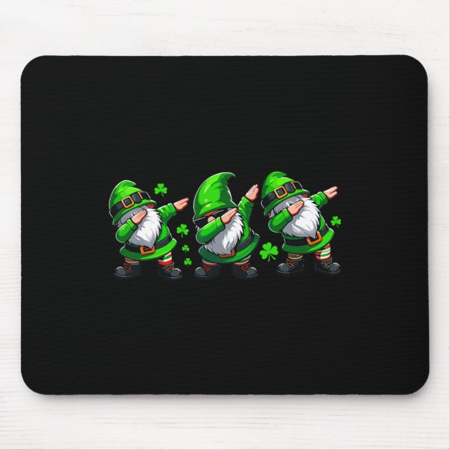 Dabbing Gnomes St. Patricks Day Irish Jig Celebrat Mouse Pad (Front)