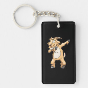 Dabbing Goat Funny Farmer Farm s Dab Dance Keychain