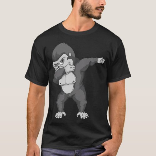 Dabbing Gorilla Animal Orangutan Dabber T_Shirt