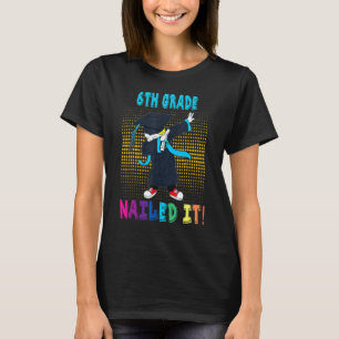 Dabbing Graduation Boy 6th Grade Nailed It Funny T-Shirt
