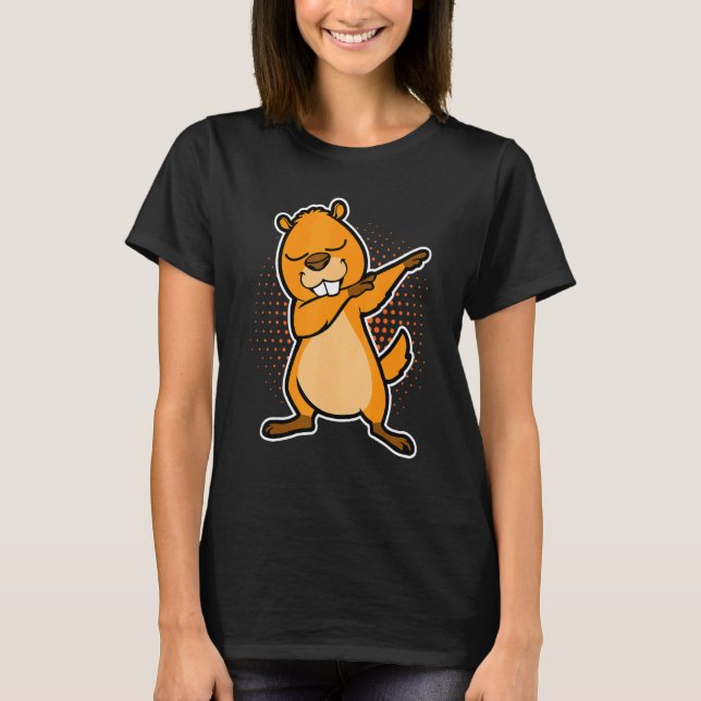 Dabbing Groundhog Groundhog Day Designs T-Shirt (Front)