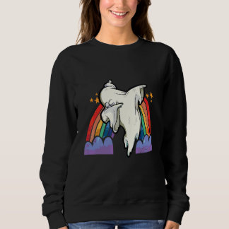 Dabbing Halloween Boo Boo Skeleton Rainbow Boys Ki Sweatshirt