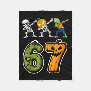 Dabbing Halloween Boys Six Seven 67 Meme Funny Kid Fleece Blanket