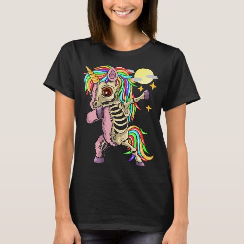 Dabbing Halloween Scary Zombie Unicorn Costume Boy T_Shirt