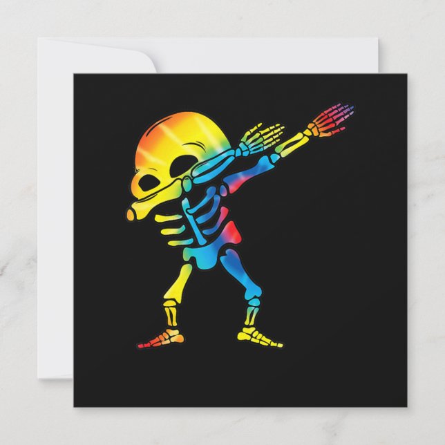 Dabbing Halloween Skeleton  Dab Hip Hop Skulla Invitation (Front)