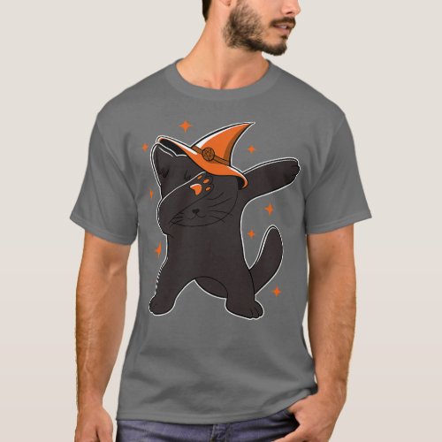 Dabbing Halloween Witch Cat T_Shirt