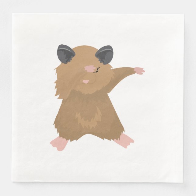 Dabbing Hamster Dance Funny Dab Dance Gift Idea Paper Dinner Napkins (Front)