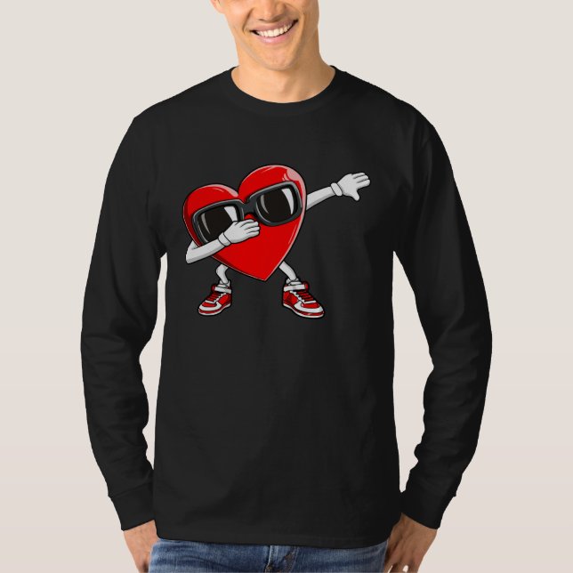 Dabbing Heart Boy Valentine Dab Love Valentines Da T-Shirt (Front)