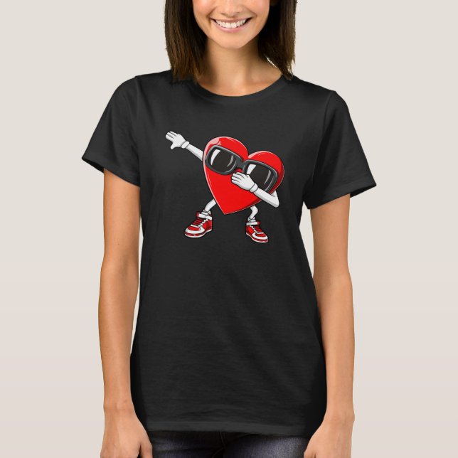 Dabbing Heart Boy Valentine Dab Love Valentines Da T-Shirt (Front)