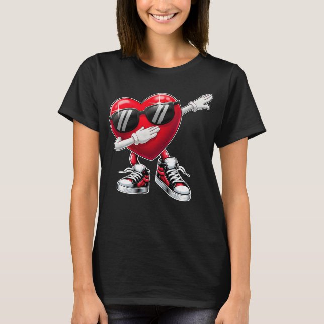 Dabbing Heart Cool Love Valentine T-Shirt (Front)