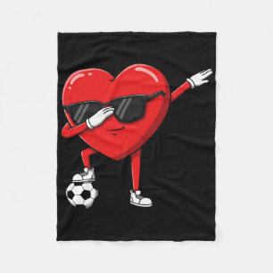 Dabbing Heart Dab Cute Valentines Day Boys Soccer  Fleece Blanket