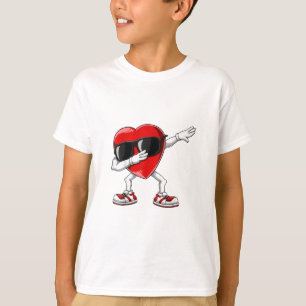 Dabbing Heart Funny Gifts Mens Kids Boys Valentine T-Shirt