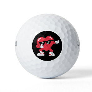 Dabbing Heart Funny Gifts Valentines Day Golf Balls