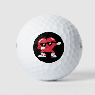 Dabbing Heart Funny Gifts Valentines Day Golf Balls