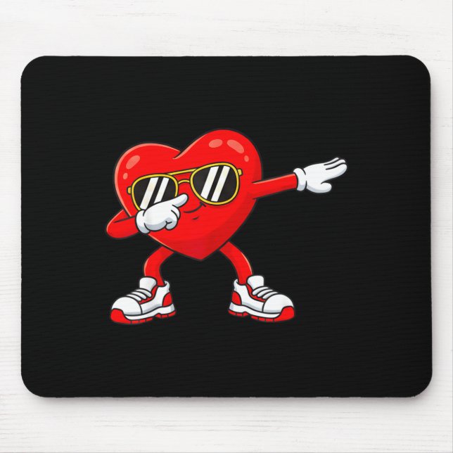 Dabbing Heart Funny Toddler Girls Kids Boys Valent Mouse Pad (Front)