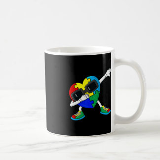Dabbing Heart Puzzle Pieces Autism Dab Boys Girls  Coffee Mug