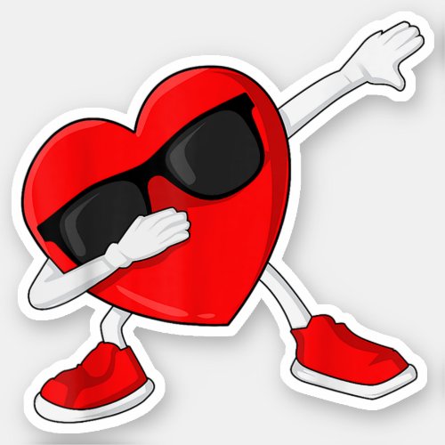 Dabbing Heart Valentines Day Heart Love Gifts Sticker