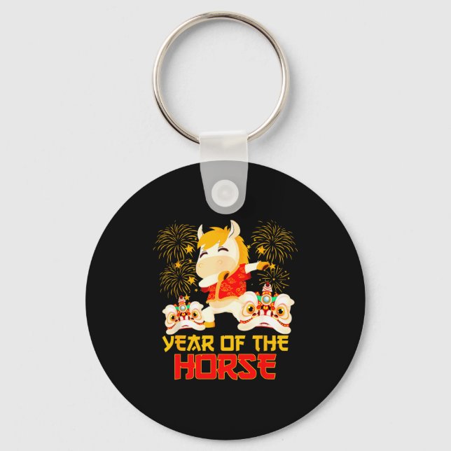 Dabbing Horse Chinese New Year Of The Horse2026  Keychain (Front)