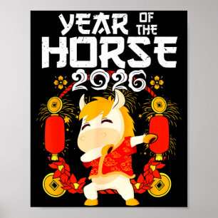 Dabbing Horse Chinese New Year Of The Horse2026 Poster