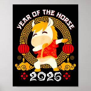 Dabbing Horse Chinese New Year Of The Horse2026 Poster