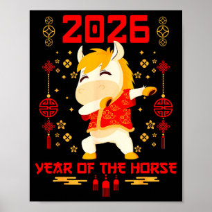 Dabbing Horse Chinese New Year Of The Horse2026 Poster