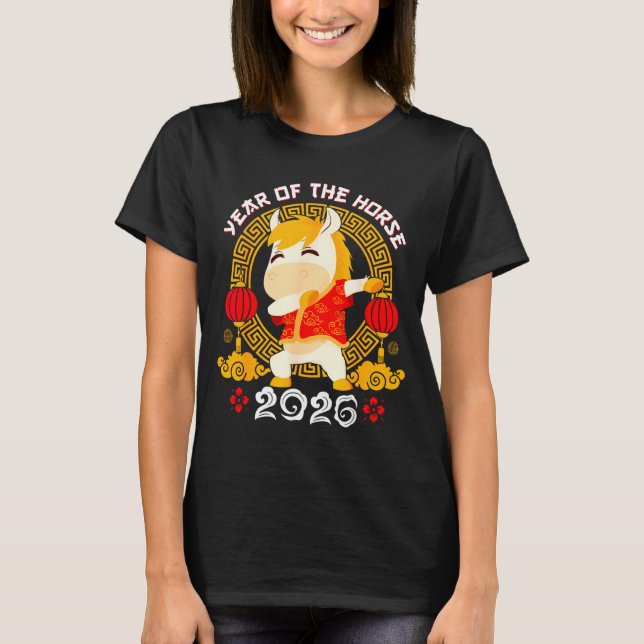 Dabbing Horse Chinese New Year Of The Horse2026  T-Shirt (Front)