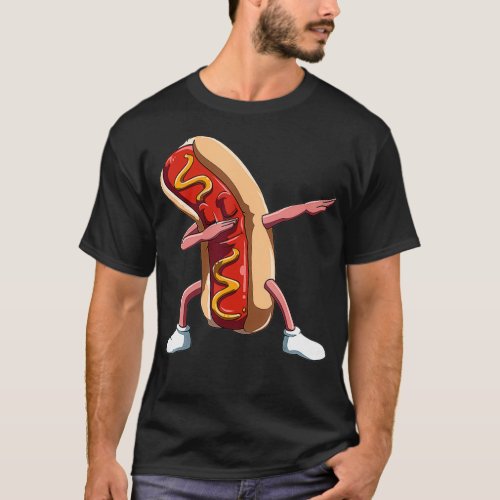 Dabbing Hot Dog Dab Hot Dog Lovers National Hot T_Shirt